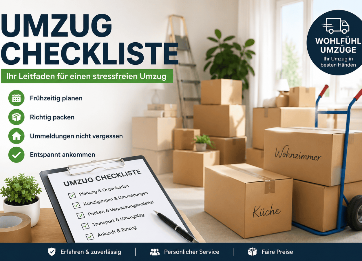 Umzug Checkliste 2026 mit Umzugskartons und Tipps für einen stressfreien Umzug von Wohlfühl Umzüge